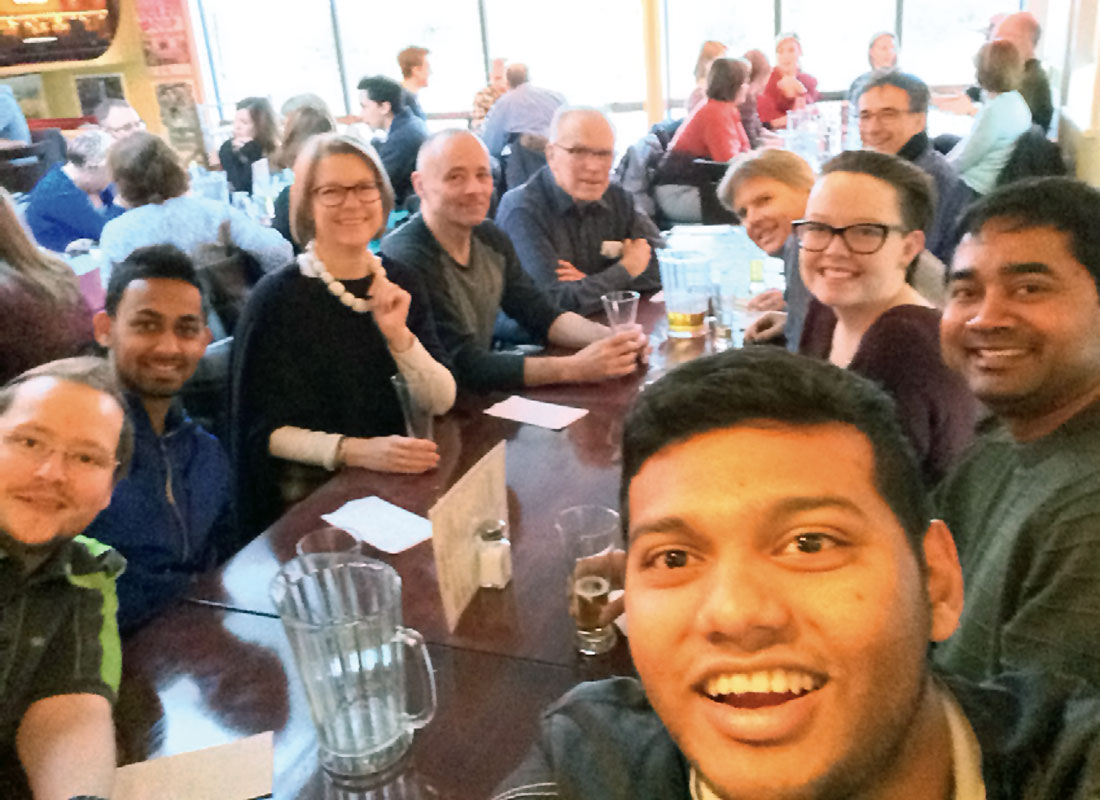 Pub discussion after the lecture at the University of Saskatchewan