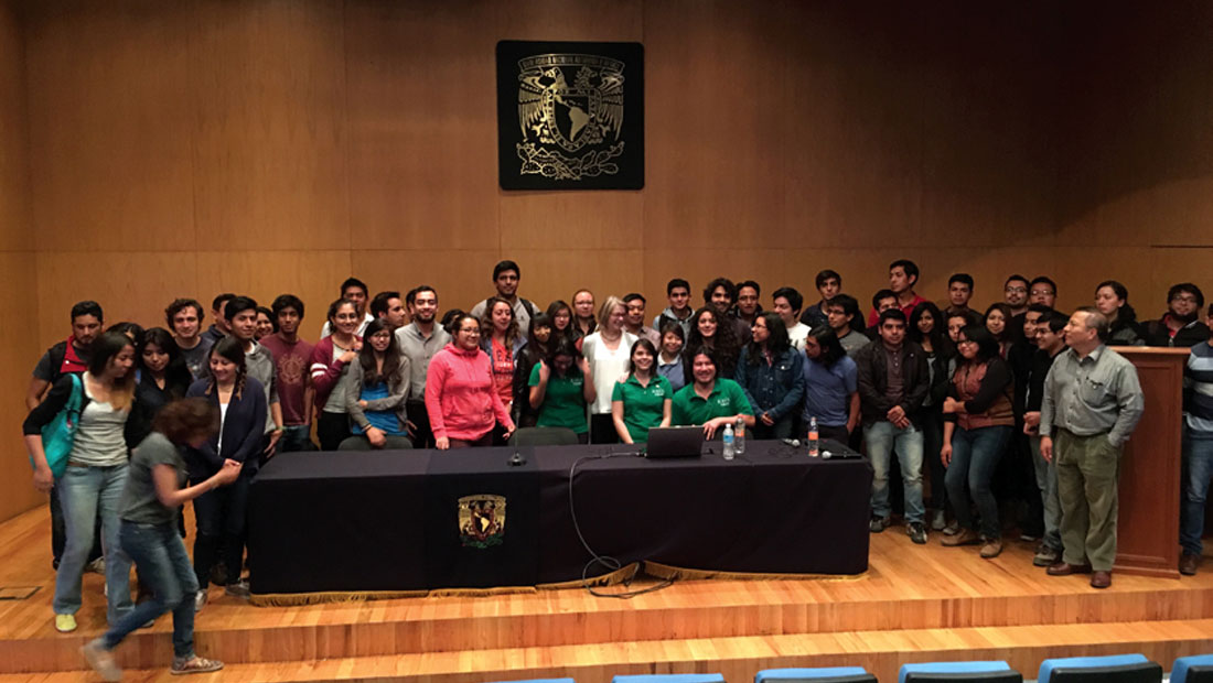 Some of the audience join me onstage at UNAM in Mexico City