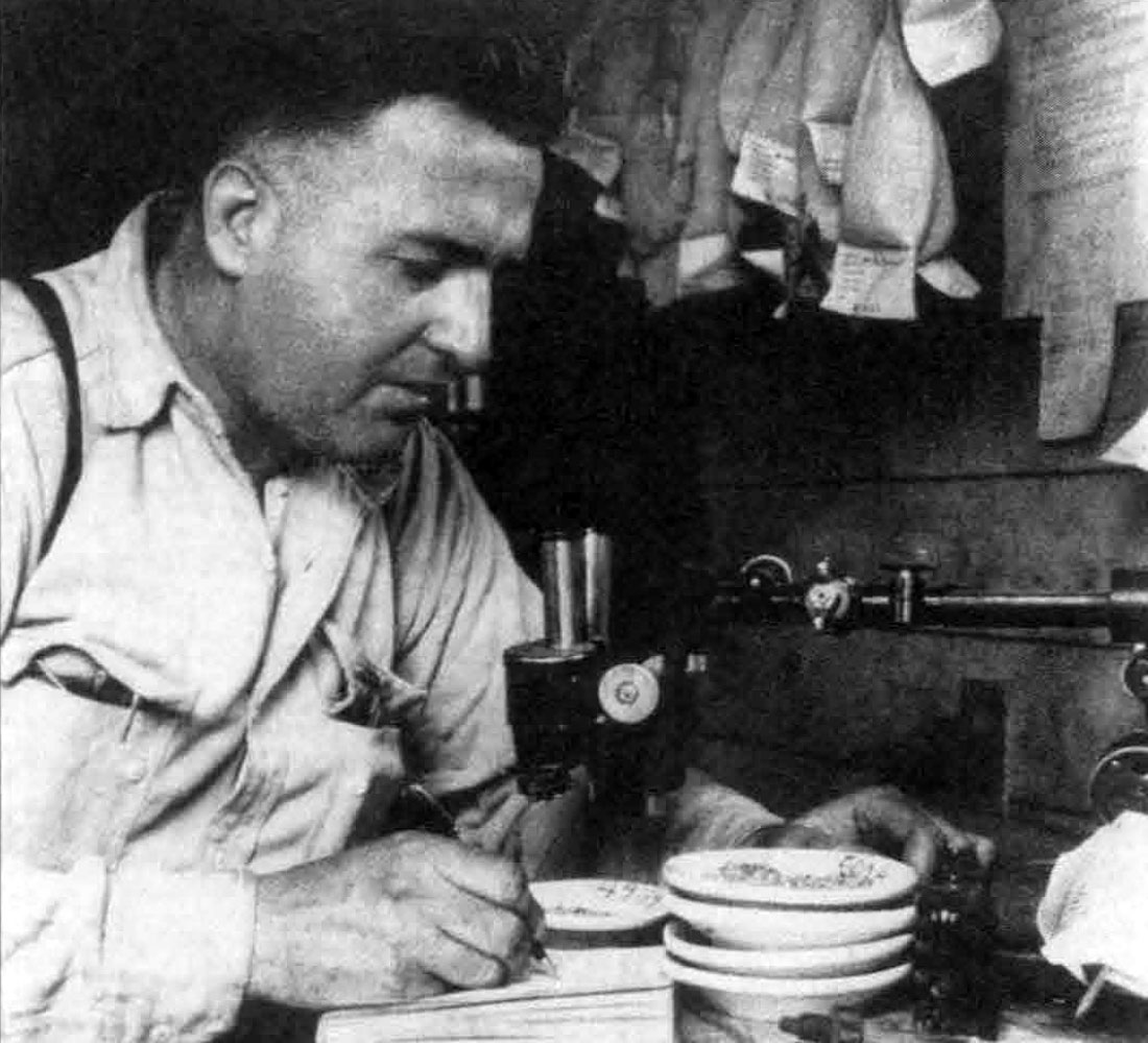 Aubrey Kerr in his Leduc office, 1947. Aubrey Kerr