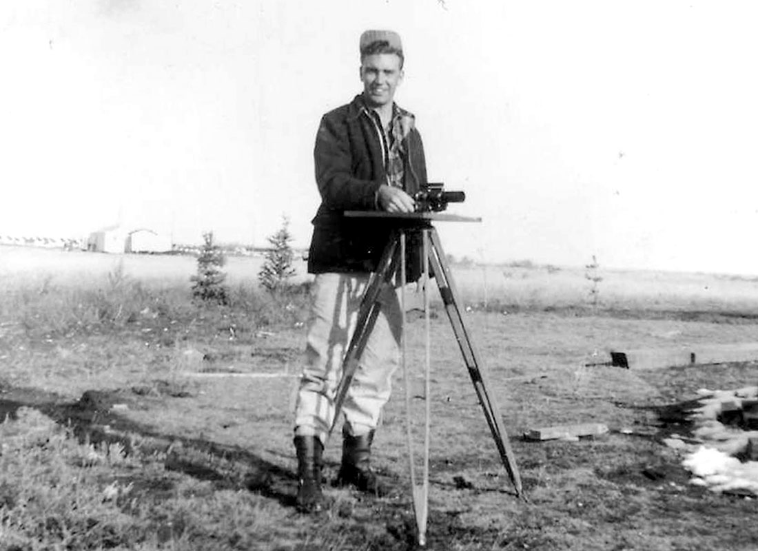 1951 Surveying near Medicine Hat.